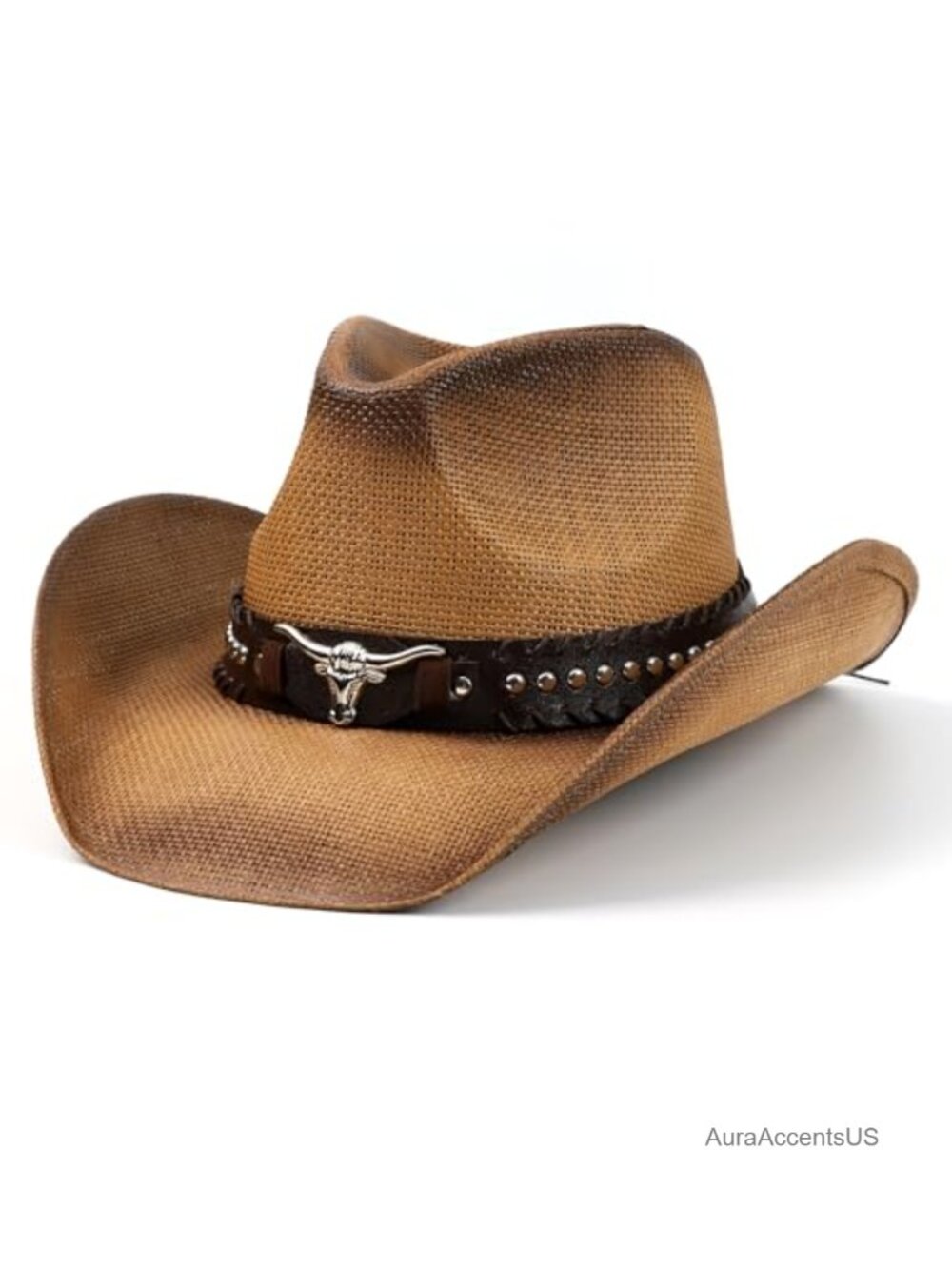 Straw Cowboy Hat Wide Brim Western Shapeable Chin Strap Rodeo